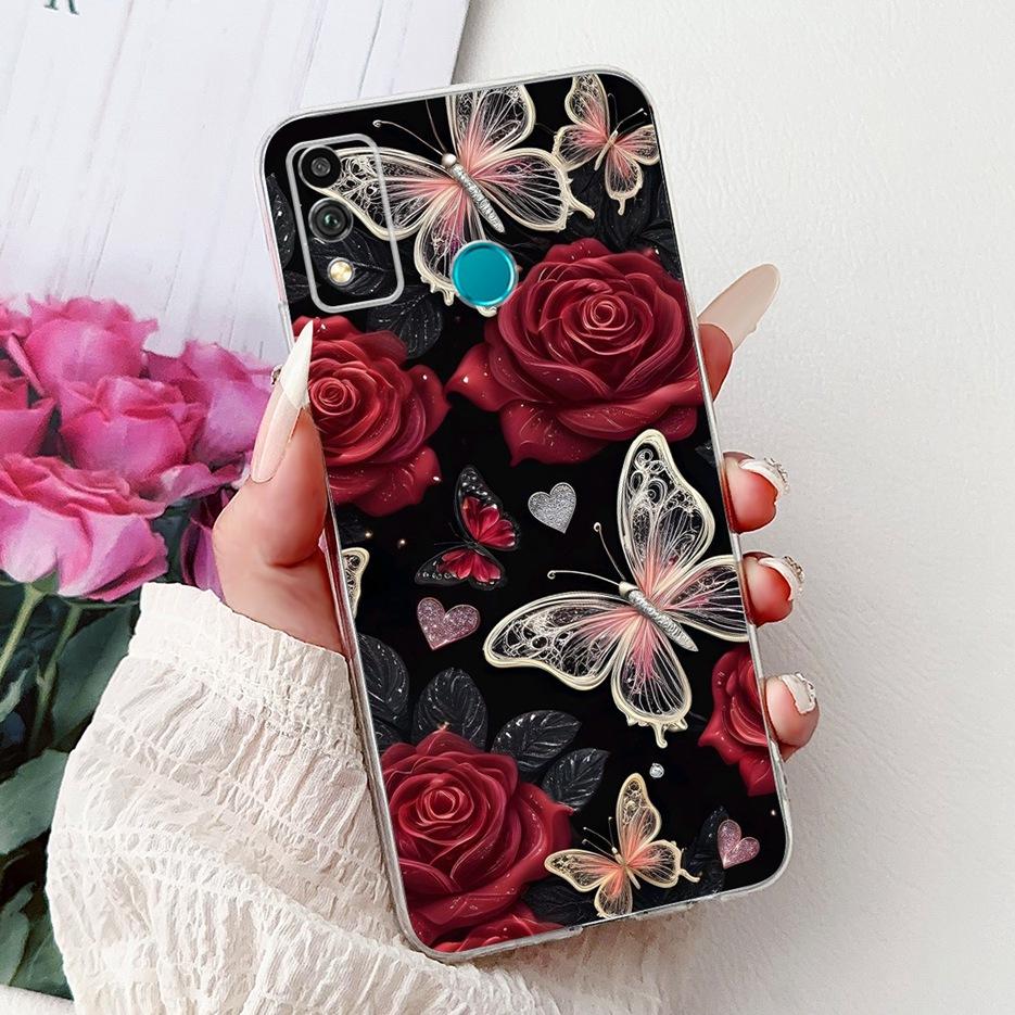 For Honor 9X Lite Case JSN-L21 JSN-L22 Cute Love Heart Painted Cover Soft Silicone Case For Honor 10X Lite DNN-LX9 10XLite Shell