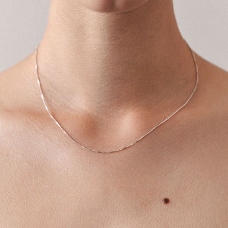 Another Layer Box Chain Necklace (silver925)(2color)
