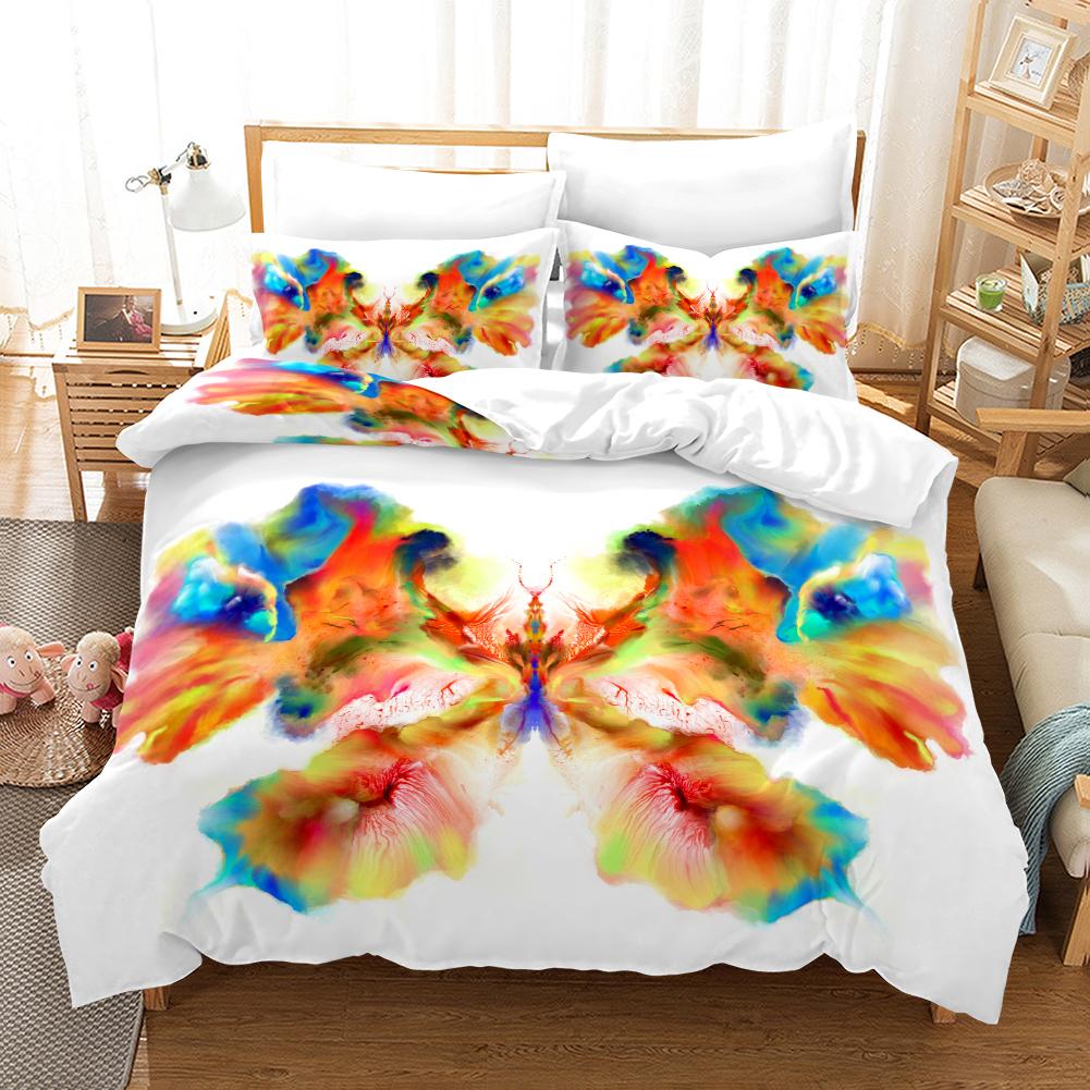 Butterfly Pattern - Digital Printed Duvet Kit - Polyester - Bedroom Decor -1 Bed Cover +2 Pillowcase (no Pillow Core)