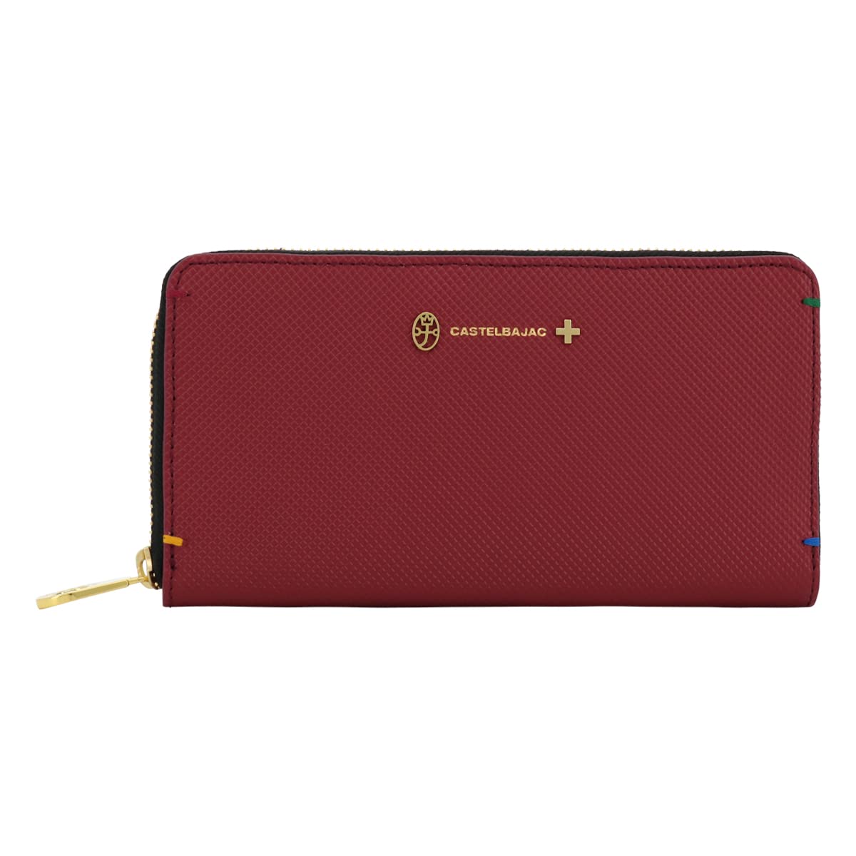

Long Wallet Genuine Leather Round Zipper Limited Time Color 096636 Torque Wallet Leather Cowhide Christmas Gift Brand Present Time Red [Castelbajac]