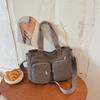 Stylish Canvas Shoulder Bag for Women, Multi-Pocket Tote with Adjustable Strap and Durable Design