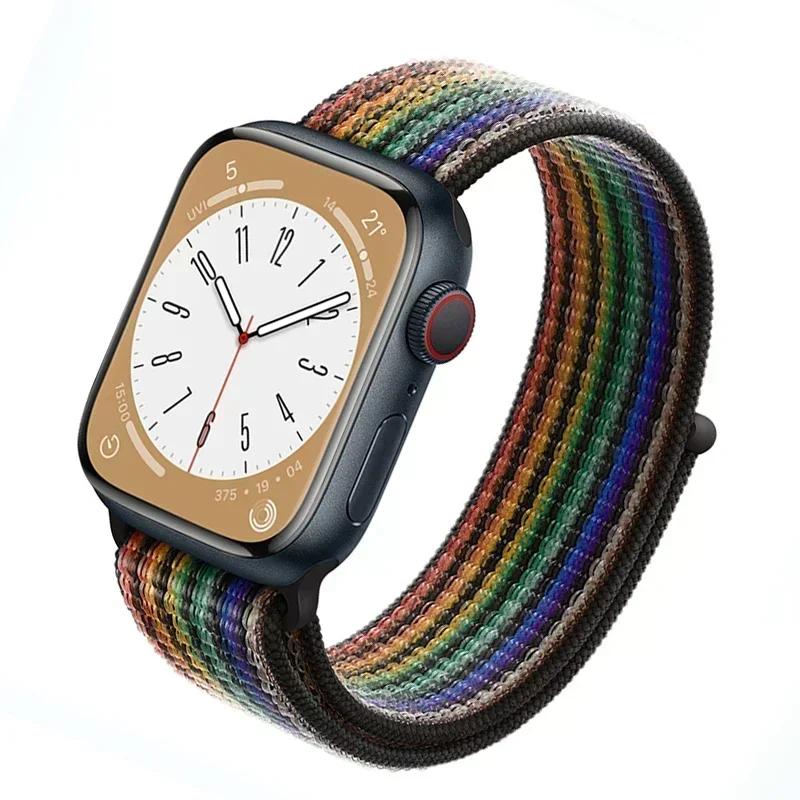 Nylon loop Strap For Apple Watch bands 46mm 44mm 40mm 45mm 41mm 42mm Sport Bracelet iwatch Ultra 2 49mm Series 10 9 8 se 7 6 5 4 Strap