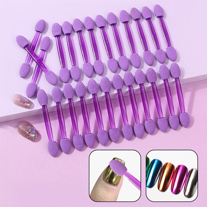 50pcs Eye Shadow Sponge Applicators Disposable Double Tip Eyeliner Brush Set Soft Material for Festival and Travel