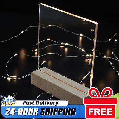 1-5 Pièces Affichage Lumière Bois LED Support Base Lumineuse en Bois Cristal Plaque Lumière Acrylique Base USB Base en Bois pour Lumières d'Art en Résine