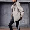 Adidas Three-In-One Fleece Jacket Solid Color Versatile Fleece Casual Hooded Jacket Unisex Jacket Light-Brown JM9141