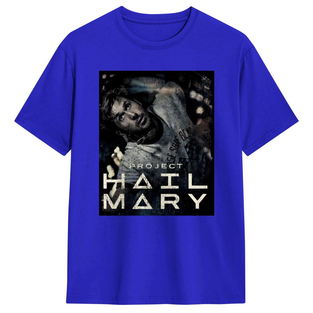 Men TShirts Project Hail Mary Amazing Cotton Tee Shirt Short Sleeve T Shirts Round Collar Clothes Printed