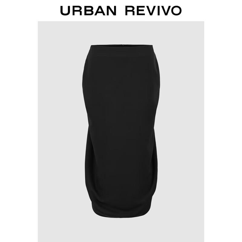 UR 2025 Autumn Women s H-Line Back-Zip Skirt S