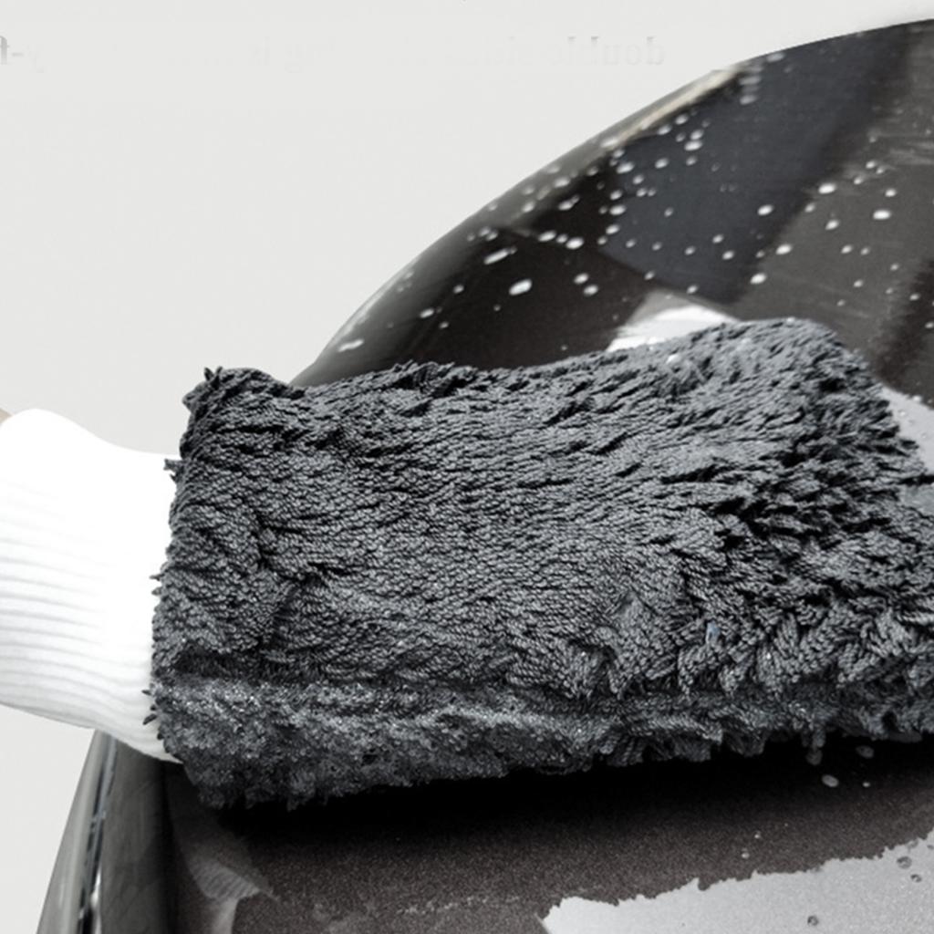 Microfiber Wash Mitt Super Absorbent Dual Sided Scratch Free Cleaning Work Gloves for Dry Wet Use