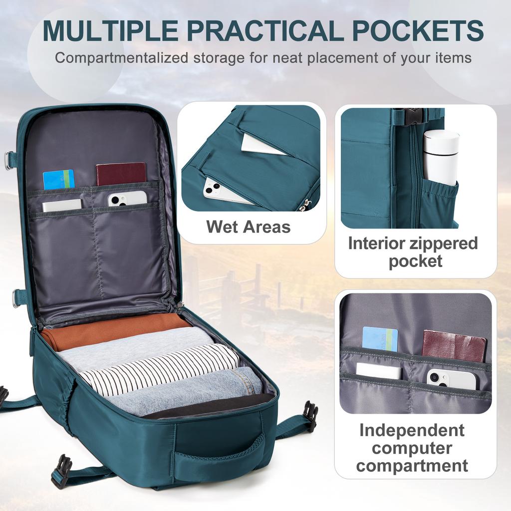 Ryanair 40x20x25 Dámský Pánský Batoh na Příruční Zavazadlo Business Taška na Notebook Cestovní Batoh na Vysokou Školu Vodotěsný Palubní Batoh