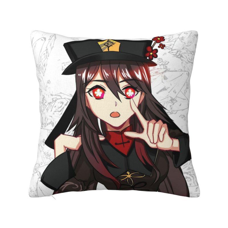 Custom Modern Anime Genshin Impact Cushion Cover Polyester Manga Kawaii Throw Pillow Case Home Decorative