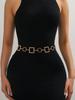 1pc Women's Square Metal Waist Chain, Engraved Hollow Out Belt, Fashion Body Chain for Dresses & Jeans