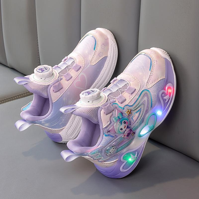 2025 Autumn New Girls Children's Sports Shoes Girls Leather Casual Running Shoes Lightweight Breathable Student Shoes