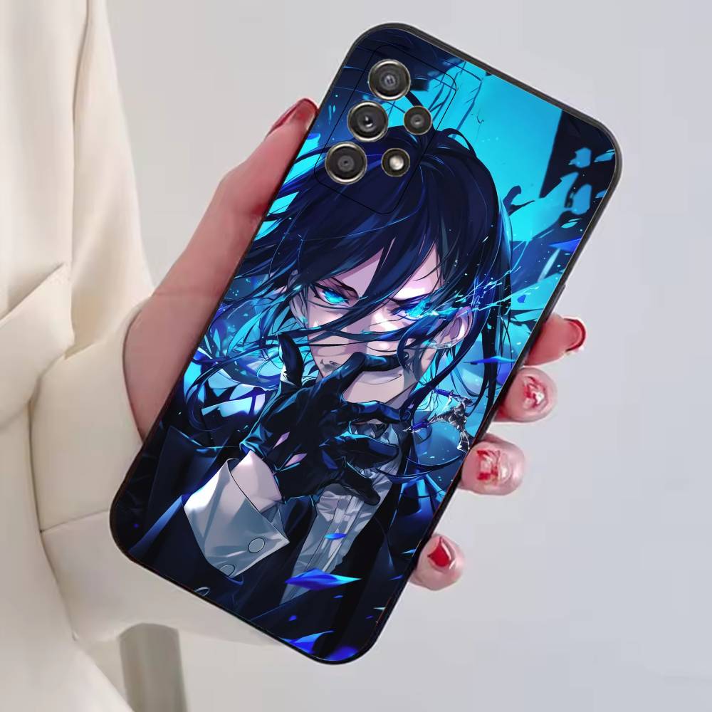 Anime Black B-Butler Phone Case For Samsung S25,S24,S21,S22,S23,S30,Ultra,S20,Plus,Fe,Lite,Note,10,Black Cover