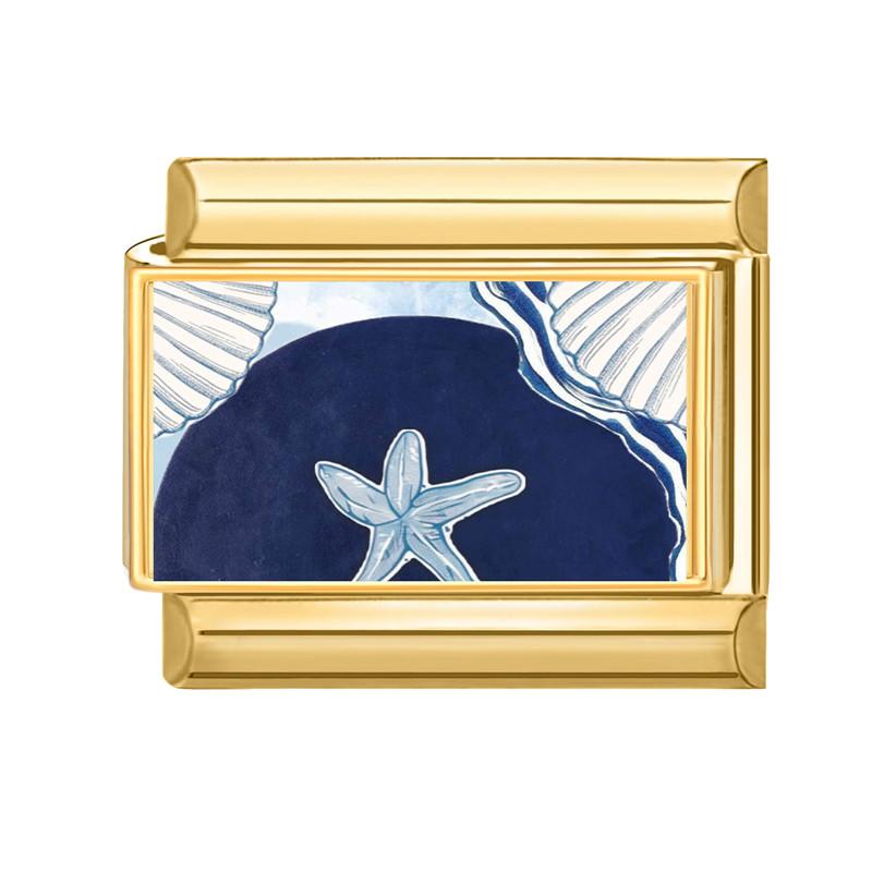 New Sea Series Starfish Shell Crab Conch Golden Italian Charm Links Fit 9mm Stainless Steel Bracelet DIY Making Christmas Gift