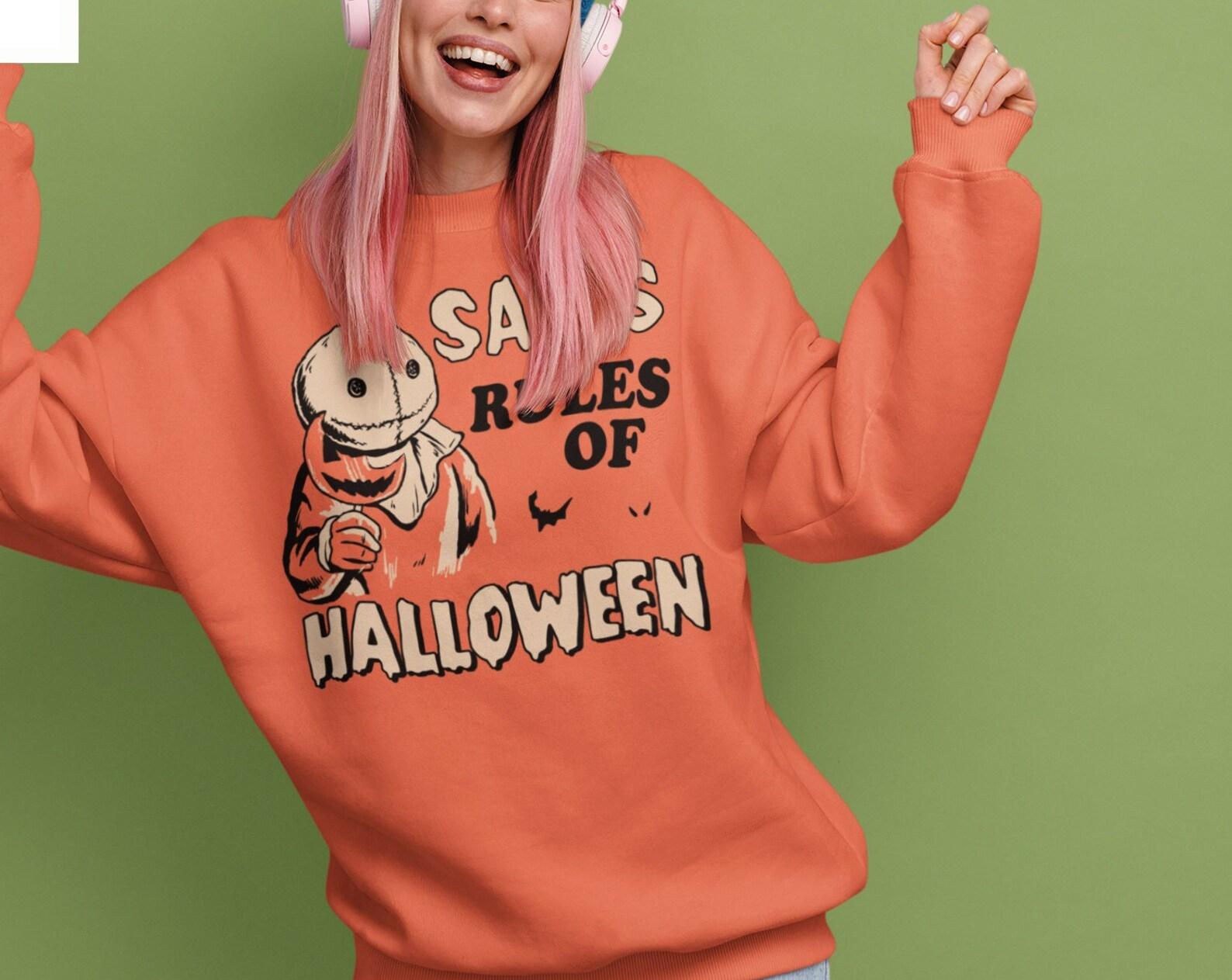 Trick ‘r Treat Sam’s Rules Of Halloween Vintage T-Shirt, Trick Or Treat Shirt, Halloween Shirt, Scary Pumpkin Shirt, For Halloween Shirt XL