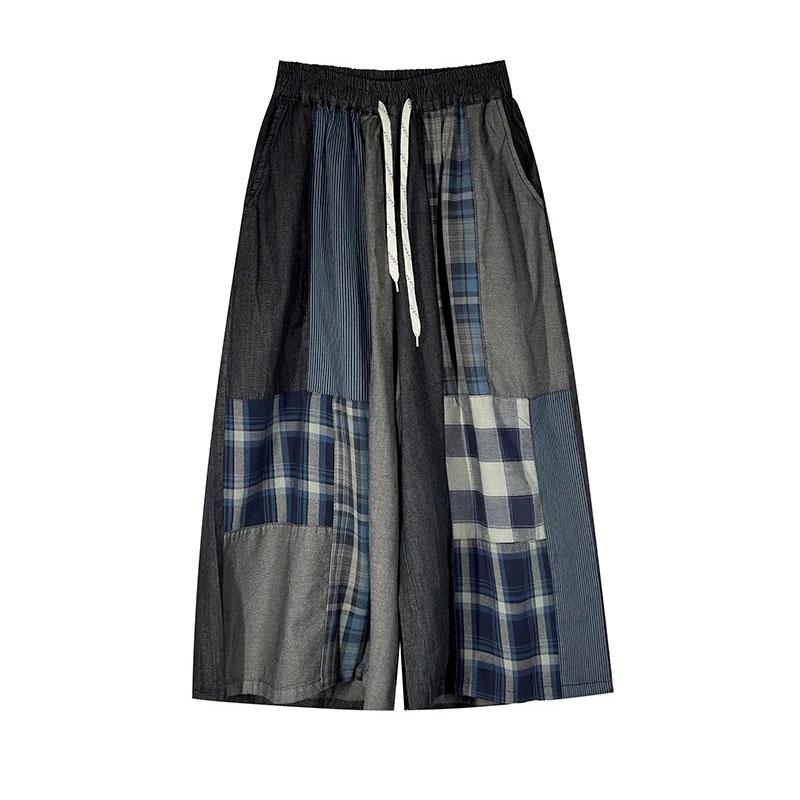 

Xitao Свободные брюки в клетку в стиле пэчворк ZMY1238 One Size чёрный