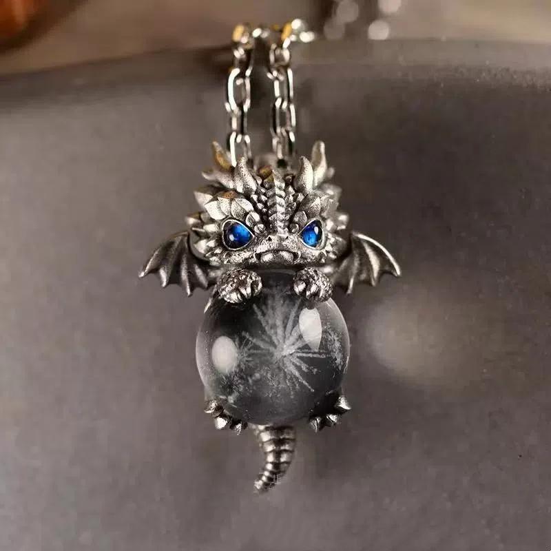 Chinese Style Cute Dragon Necklace For Men Women Vintage Exquisite Animal Pendant Necklace Jewelry Accessories Good Lucky Gifts