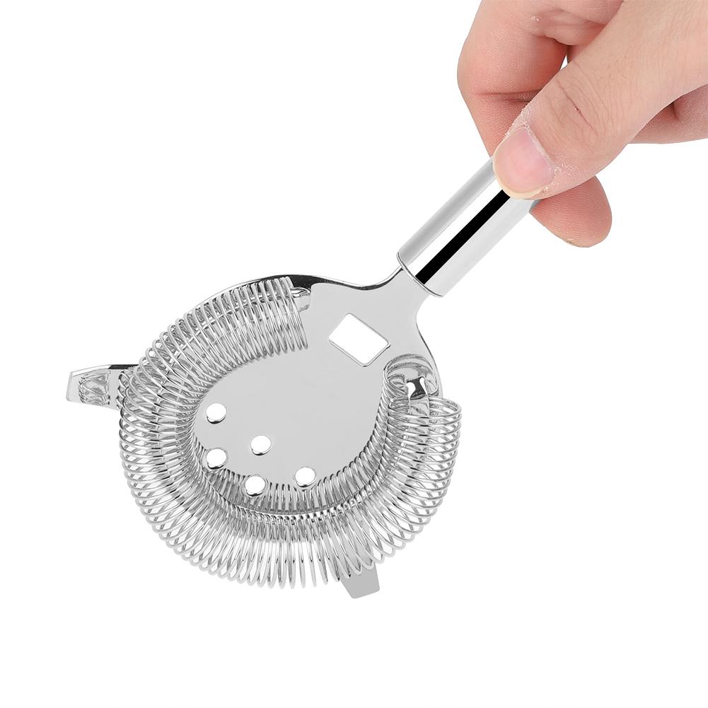 Stainless Steel Cocktail Strainer Shake Drinks Ice Mixed Filter for Bar   Party (  Gold)