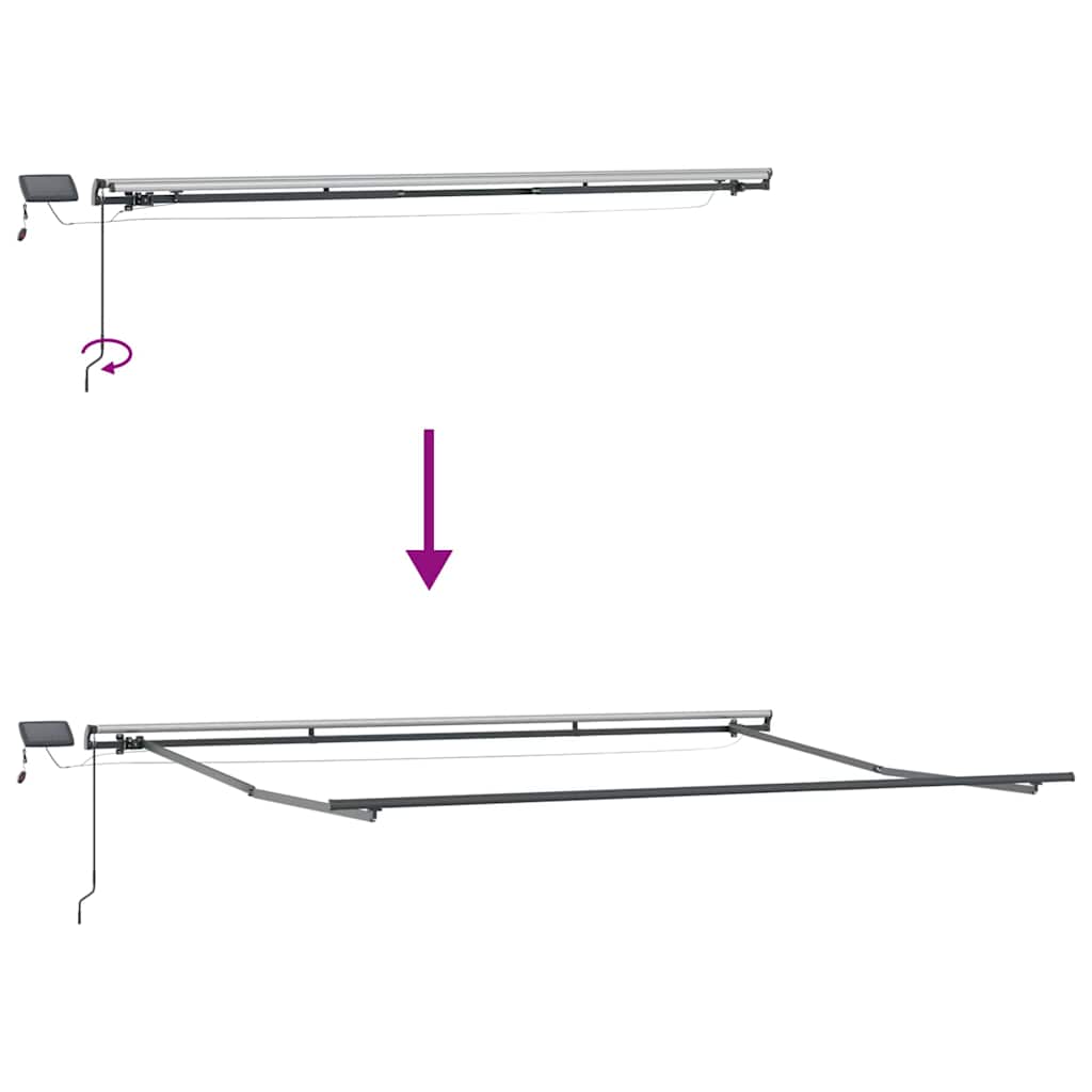Retractable Awning Multicolor 400 X 350 Cm Fabric and Aluminum