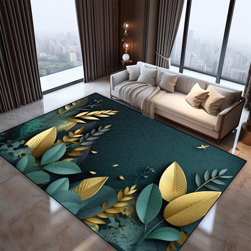 Alfombra Floral 3D Preciosa Sala de Estar Nórdica Decoración de Lujo Hogar Alfombra de Piso Antideslizante Lavable Dormitorio Vestidor Alfombra de Área Grande