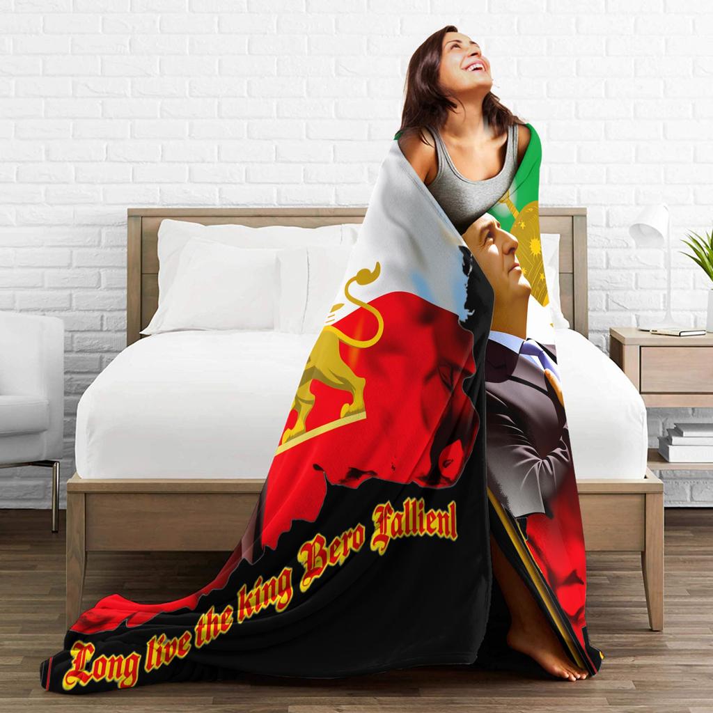 Coperta Morbida e Calda Re Reza Pahlavi Plaid Peluche per Bambini Copriletto in Flanella Stampa Divano Poltrona Copri Divano Letto