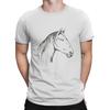Men's T-Shirts Hand Drawn Cool 100% Cotton Tee Shirt Short Sleeve Horses Simplicitys T Shirts Crew Neck Tops Printing