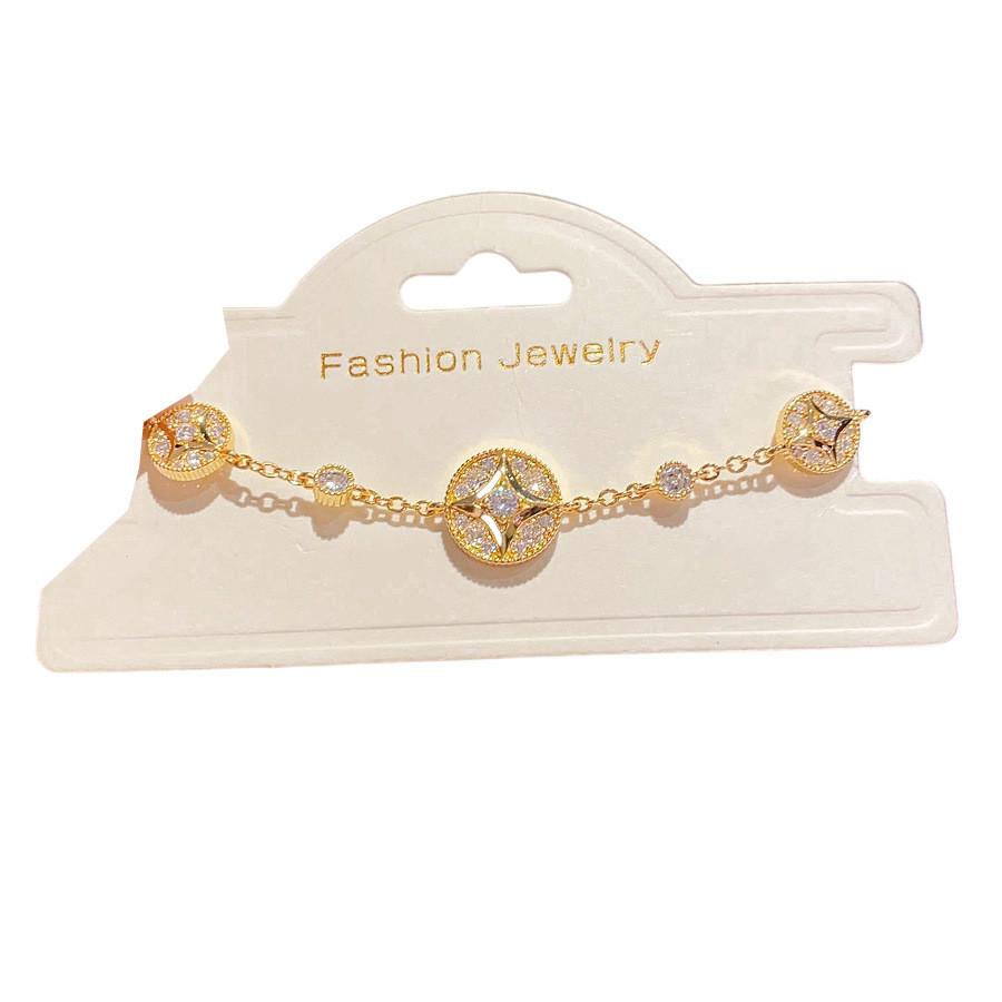Copper Zircon Round Hand Chain For Women Light Luxury Style Perfect For Daily Wear