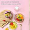 Double-layered Glass Salad Bowl with Dried Flowers