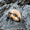 TUTISS 6/8mm Ready To Ship Sandblasted Gold Tungsten Ring for Men Women  Engagement Wedding Band Comfortable Fit