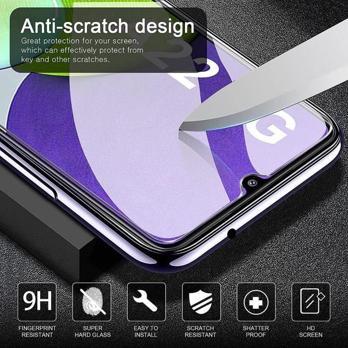 Coque en Silicone - BOOLING - pour Samsung Galaxy A22 - Transparent - 2 Verres Trempés - 2 Protections Caméra