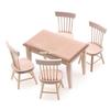 1:12 Dollhouse Miniature Wooden Dining Table Chair Set Simulation Furniture Model Toy For Dollhouse Restaurant Decor 7 Styles