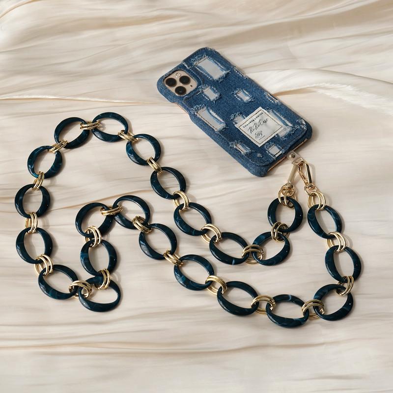 Nové príslušenstvo k telefónu Odnímateľné časti Retiazka Candy Crossbody Kovový Luxusný remienok Ženy Puzdro na telefón Retiazky Akrylová retiazka na rameno