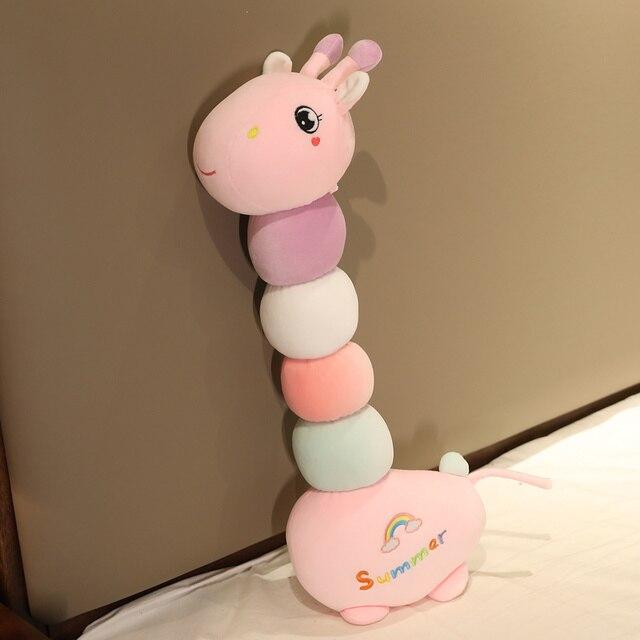 Plush Caterpillar Deer Toys Cute Stuffed Soft Long Animal Pillow Sleeping Cushion Dolls for Children Girlfriend