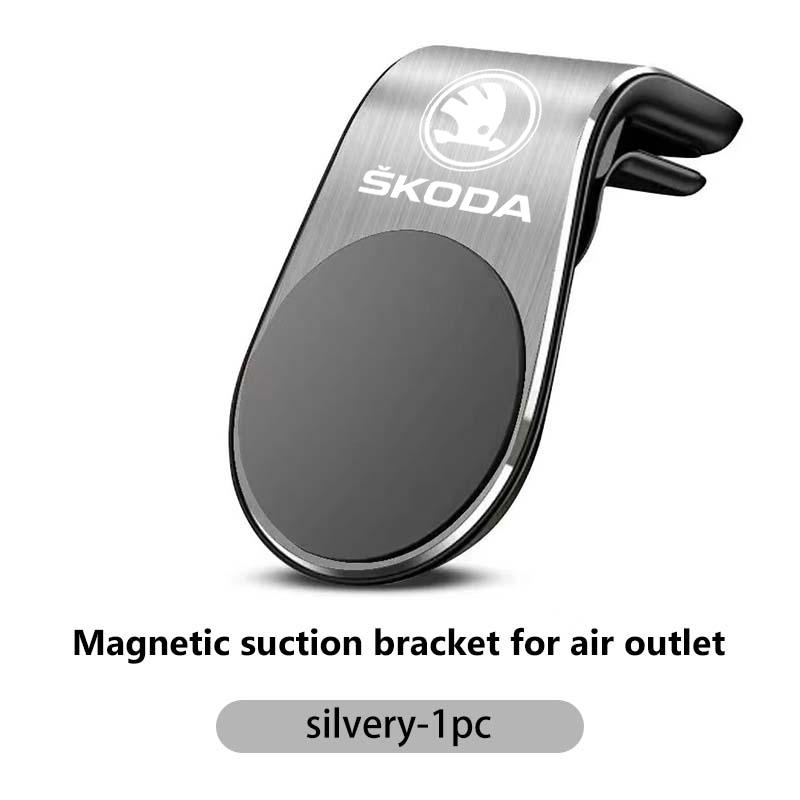 Car Logo 360 Magnetic Phone Holder Air Vent GPS Stand Auto Interior Accessories For Skoda Octavia A5 A7 RS Fabia Superb Rapid  ZL8
