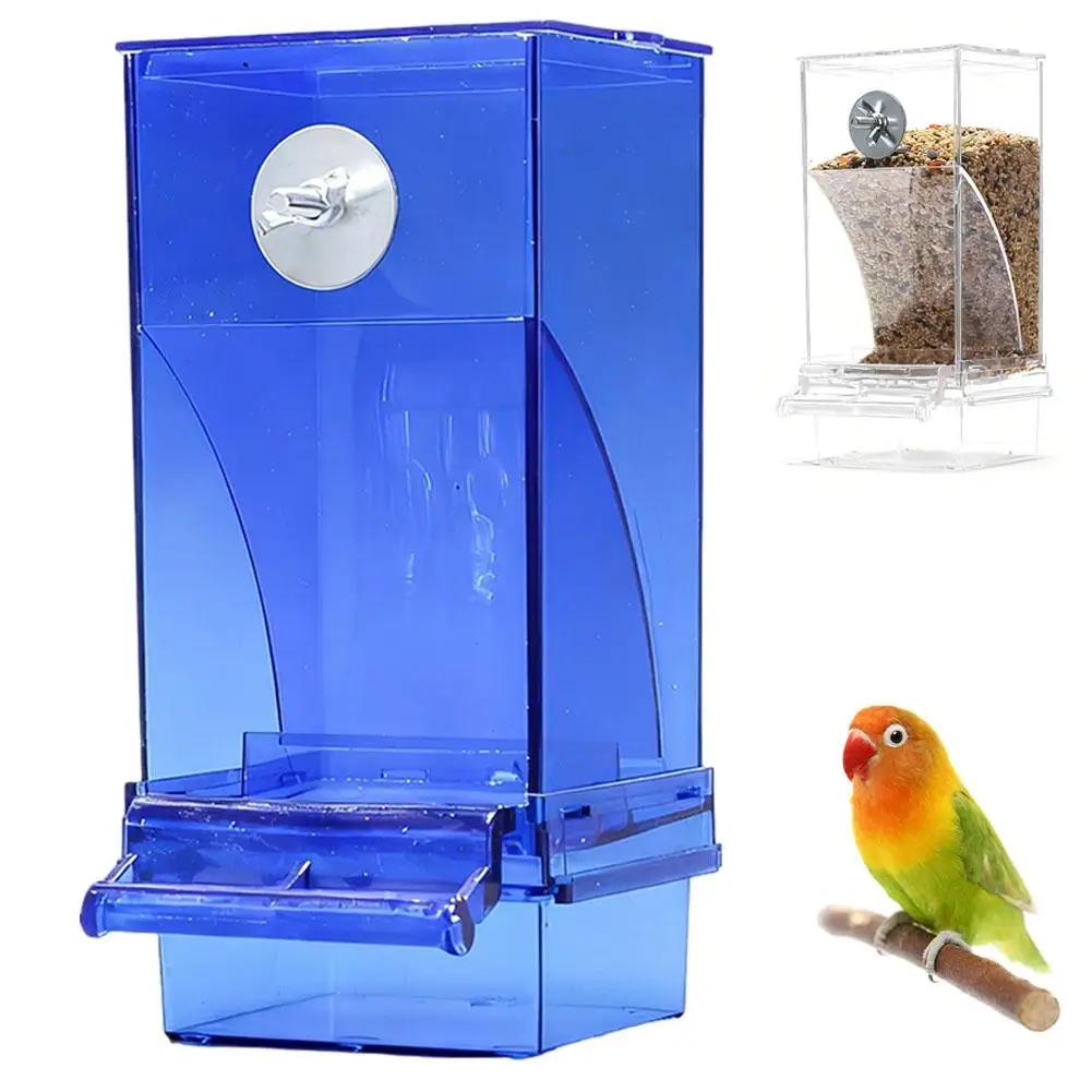 

No Mess Automatic Bird Feeder Transparent Food Container Cage Parrot Feeder Accessories for Small Birds Parrot H2H2