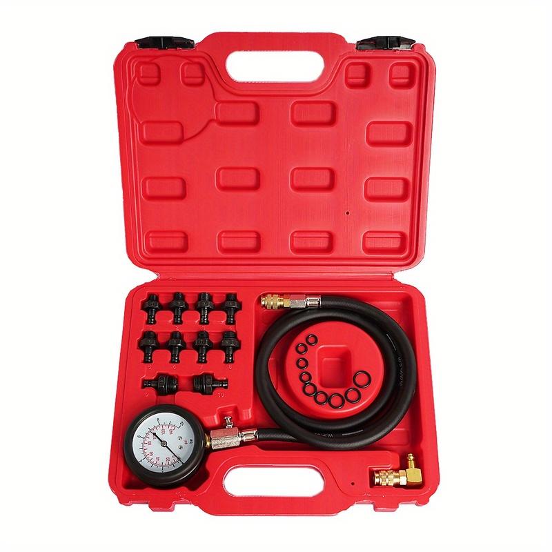 Oil Pressure Tester Kit Professional Oil Pressure Gauge Tool for Engine Diagnostic Test with Hose Adapters and Carry Case for Ca