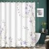 1pcs Hand Painted Fresh Purple Floral Romantic Vine Print Shower Curtain Bathroom Shower Curtain Tapestry Wall Decor Tapestry