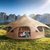 Canvas Tent, 4 Seasons 5 M/16.4 Ft Bell Tent, Canvas Tent for Camping with Stove Jack, Breathable Yurt Tent for Up To 8 People, Family Camping Outdoor