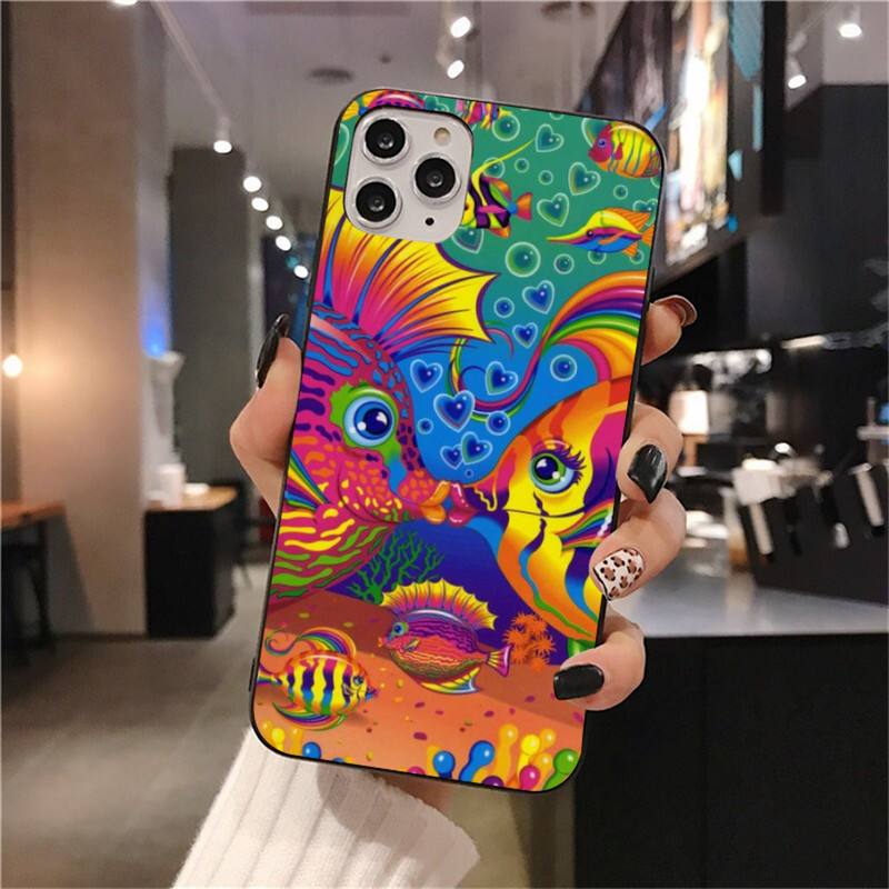 Custodia per telefono artistica Lisa Frank per iphone 12 pro max 11 pro XS MAX 8 7 6 6S Plus X 5S SE 2020 XR