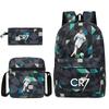 Large Capacity Schoolbag with Shoulder Strap; Student Three-piece Pencil Case Set