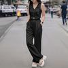 ZANZEA Women Sleeveless Blouse and Long Pants Summer Two Piece Suit Sets