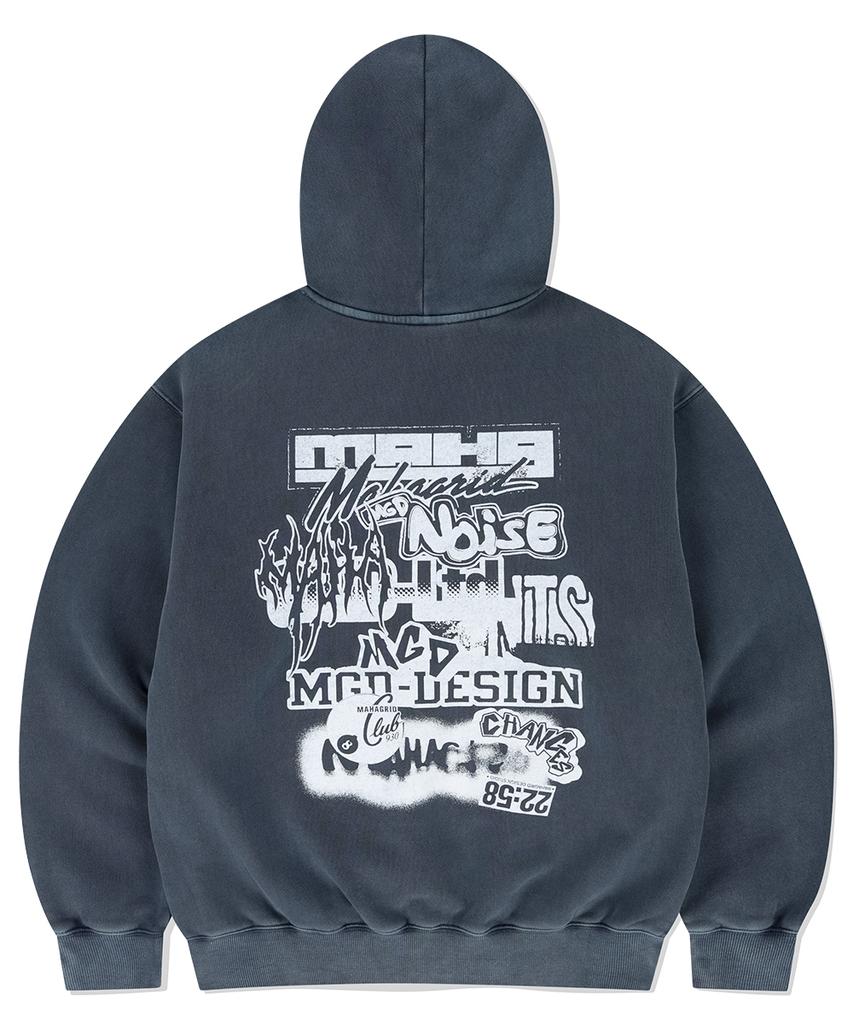 Logo List Pigment Hoodie Navy(Mg2Efmm416A)