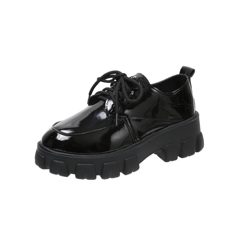 Mumoresip Solid Black Kid Shoes Autumn Pu Unisex Shoes British Style Children Shoes Girls And Boys For Show Casual School Shoes