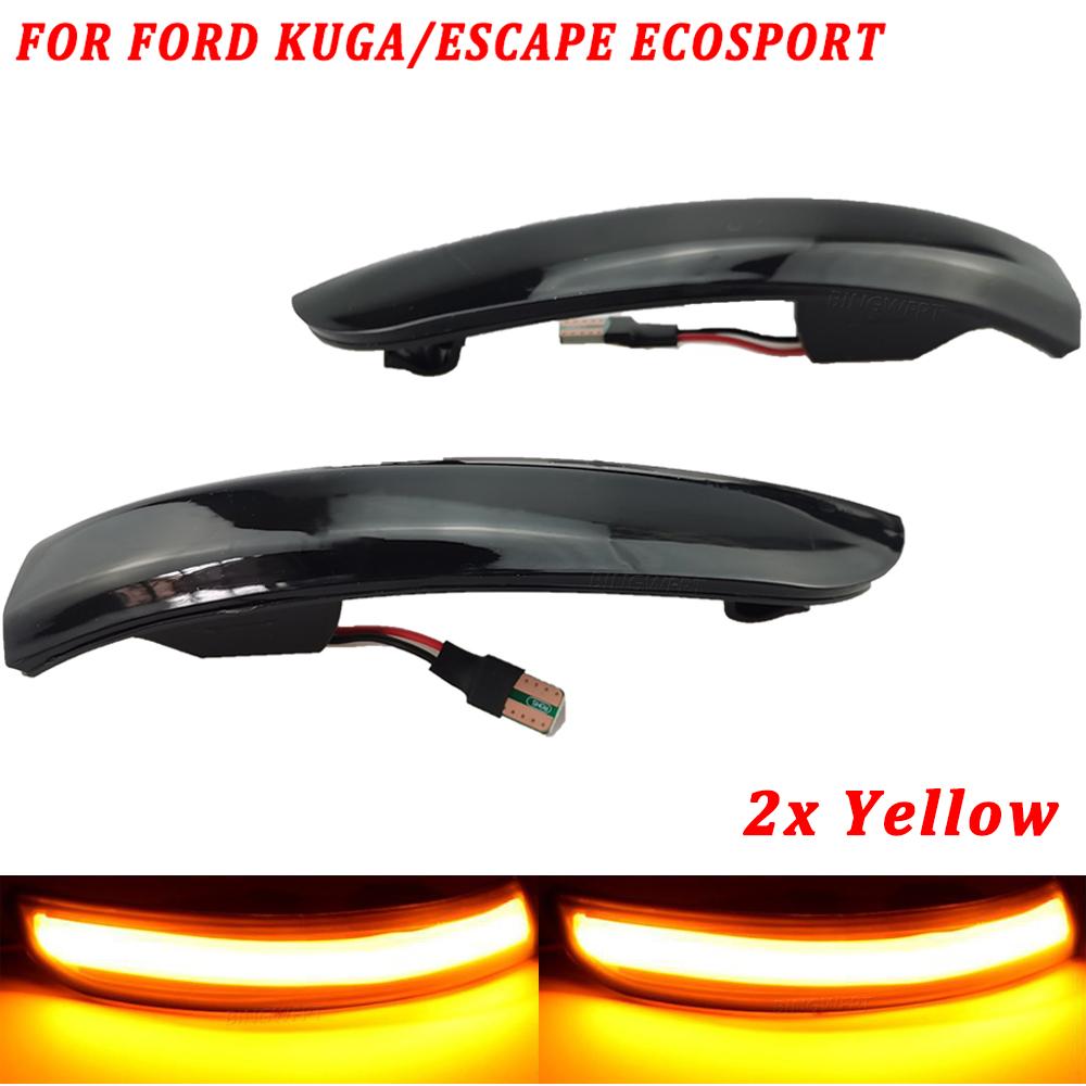 2PCS For Ford Kuga / Escape 2013-2018 Dynamic Blinker Led Turn Signal Lights Flowing Rear View Mirror Lights Indicator
