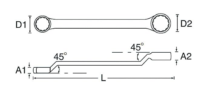 SIGNET 17x19 Open End Wrench 33236 45°