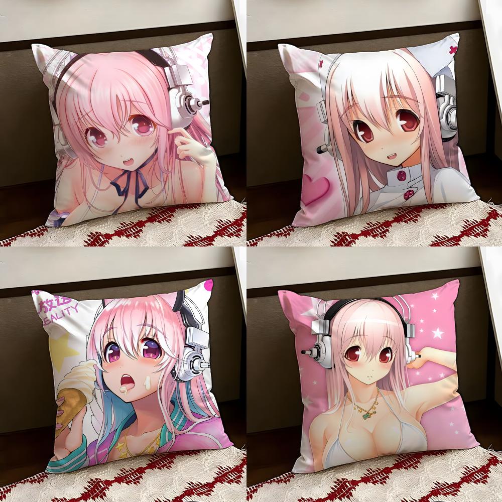 SSUPER Anime SSONICO Cushion Cover Reversible Soft Durable Pillow Cover Home Car MultiScene Use for Daily Comfort