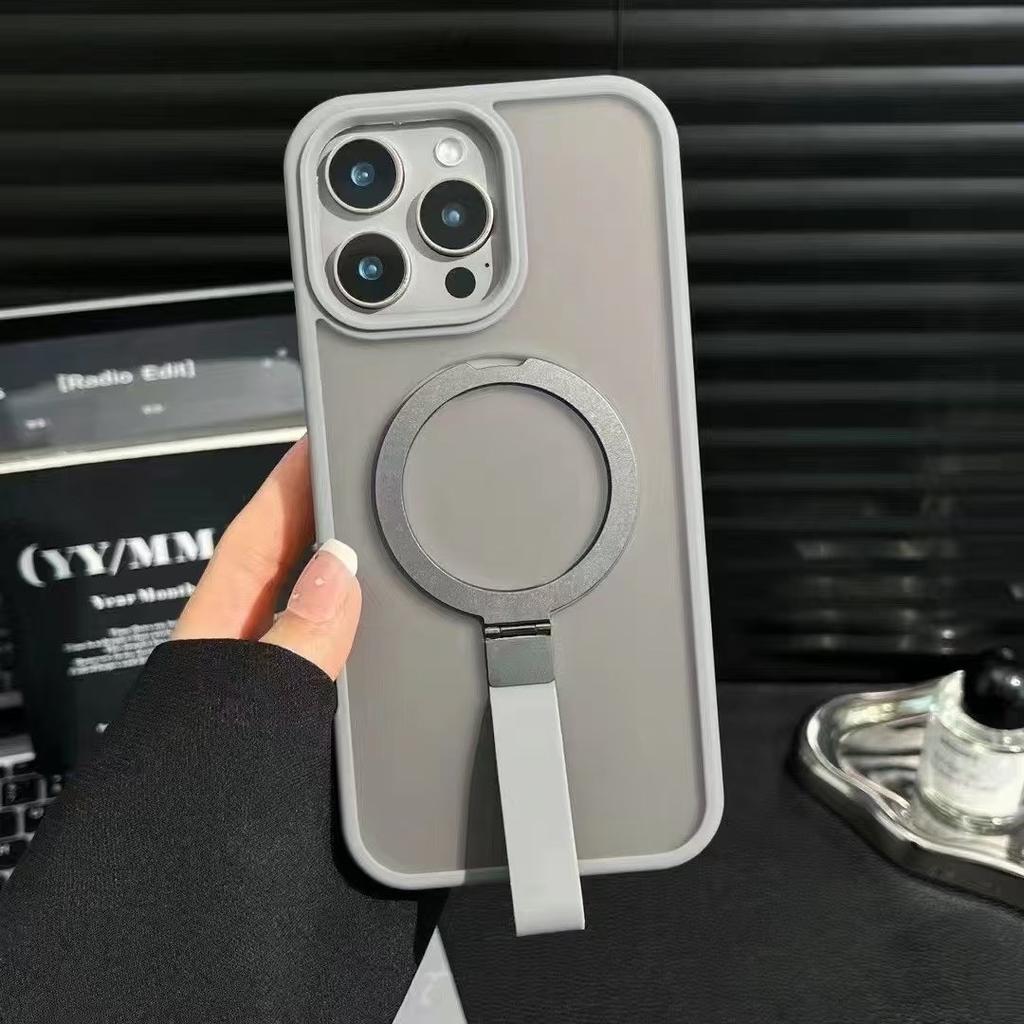 Luxury Matte Hand Wrist Strap Phone Case for for Magsafe iPhone 17 16 15 14 Plus 13 12 Pro Max 11 Magnetic Holder Stand Cover