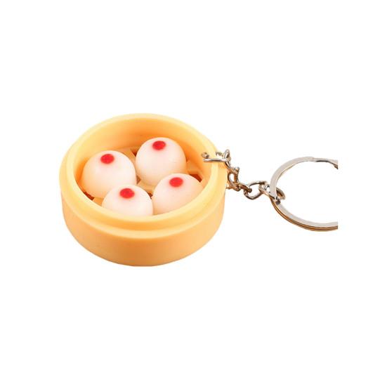 Keychain Pendant Food Steamer Design Lifelike Hanging Ornament Keys Backpack Car Decoration Daily Use Accessory