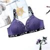 Women Thin Plus Size Bra Sexy Romantic French Lace Brassiere Print Push Up with Wire Bras 85C-100C-28012