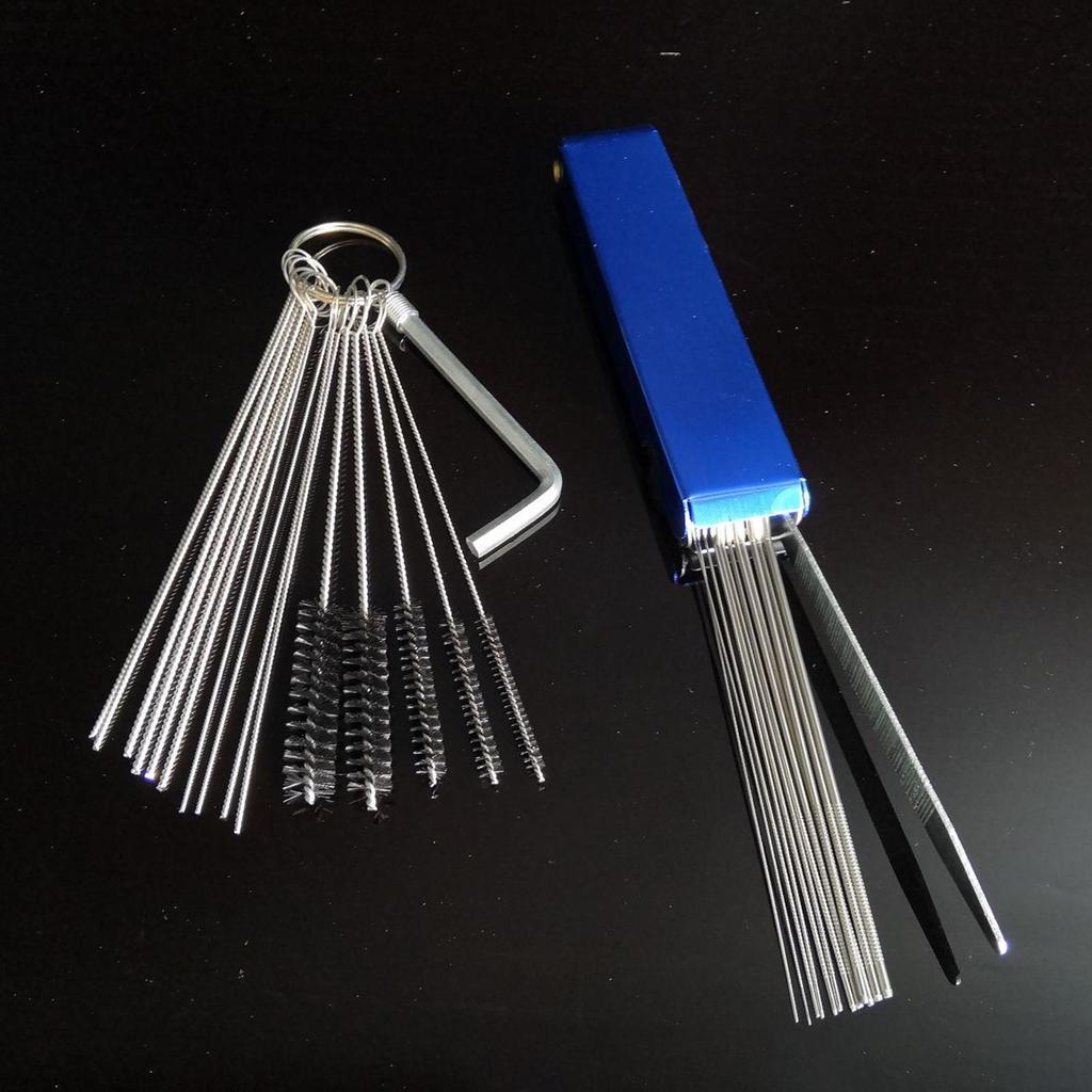 Carburetor Cleaning Tool Carbon Dirt Jet Remove Brushes Needles for Car Motorcycle Moped Scooter ATV Carb Jets Wire Cleaner Kits